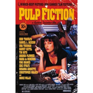 Pulp Fiction Uma Thurman Mia Wallace Smoking Tarantino Movie Poster 24x36 inch   